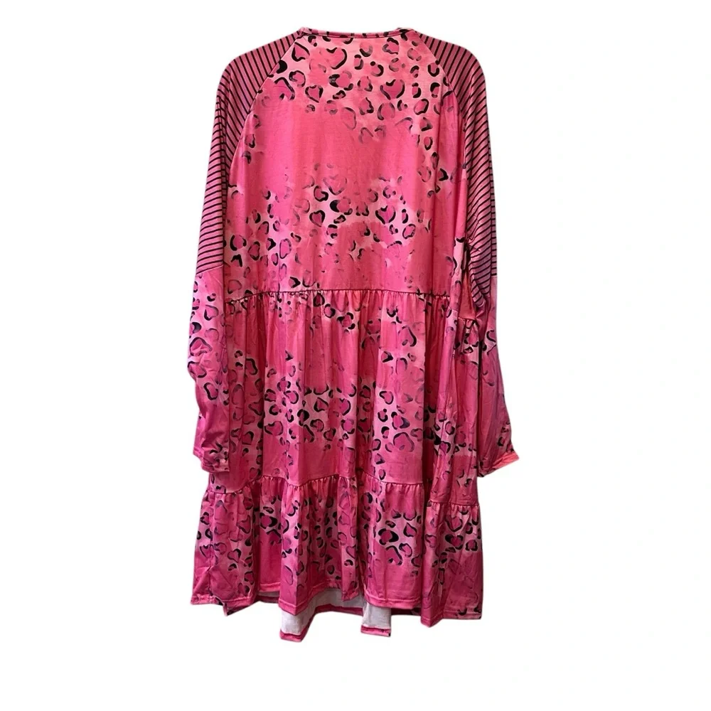 Pink Leopard Christmas Tree Dress 4X | Cozy Holiday Vibes NWOT - Picture 9 of 15